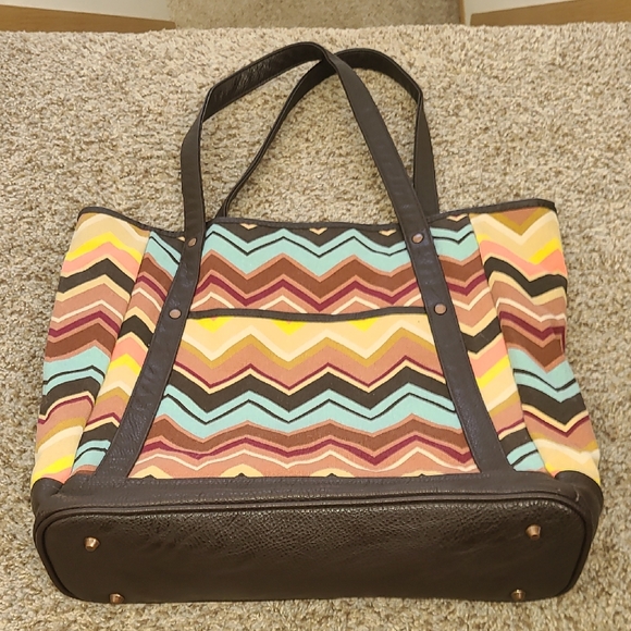 Missoni for Target Chevron Tote - Brown, Yellow, Blue - Picture 1 of 8